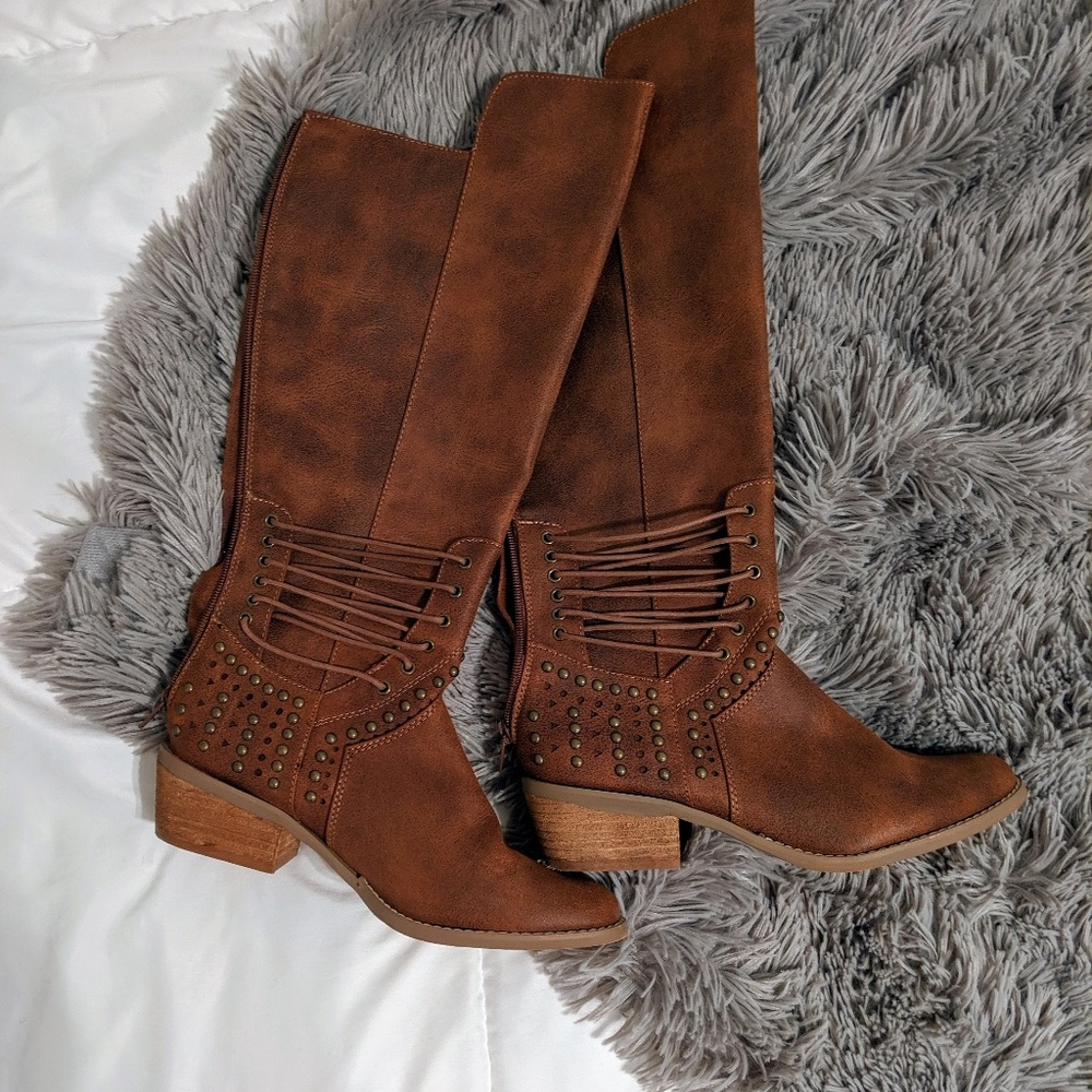 Not Rated Brown Riding Boots